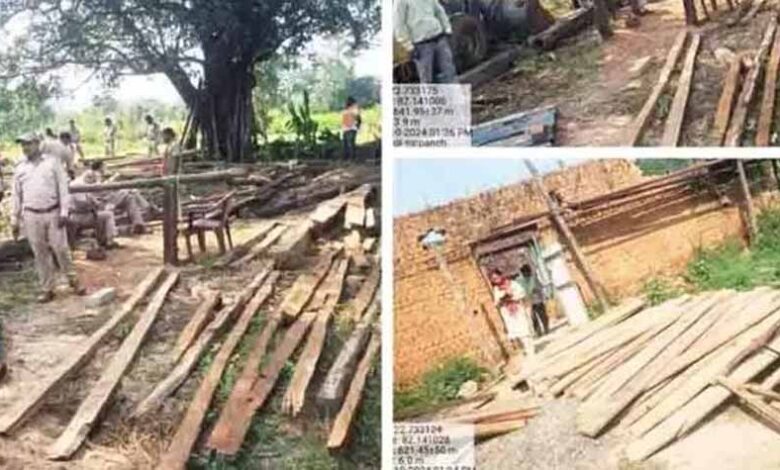 वन-विभाग-ने-एक-बड़ी-कार्रवाई-को-दिया-अंजाम,-50-हजार-की-अवैध-इमारती-लकड़ी-जब्त