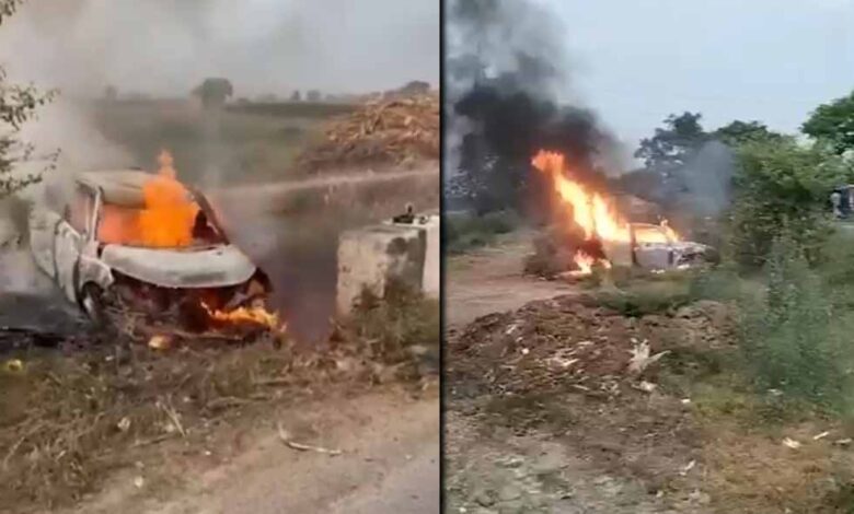 बुलंदशहर-में-हादसा,-पुलिया-से-टकराकर-पलटी-कार,-आग-लगने-से-पांच-की-मौत