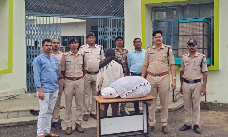 थाना मोहगांव पुलिस की बड़ी कार्रवाई- भारी मात्रा में गांजा जब्त, एक तस्कर गिरफ्तार