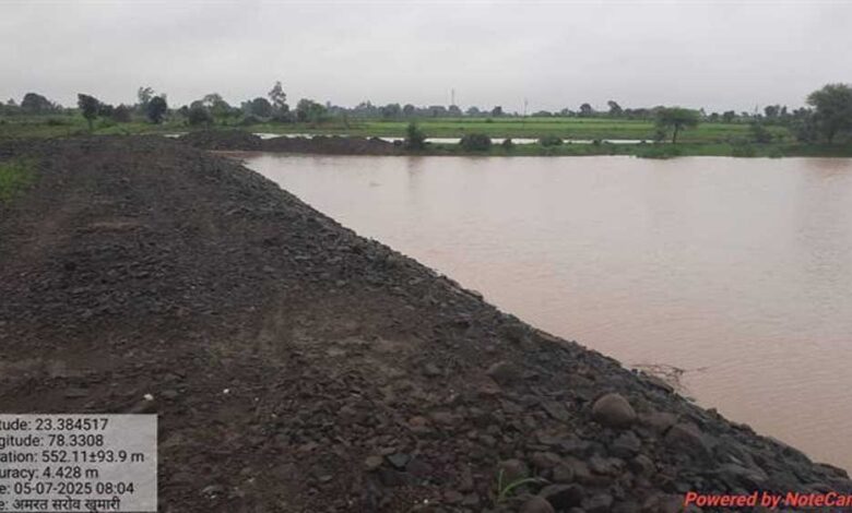 खेत तालाबों और अमृत सरोवर से पांच हजार एकड भूमि होगी सिंचित