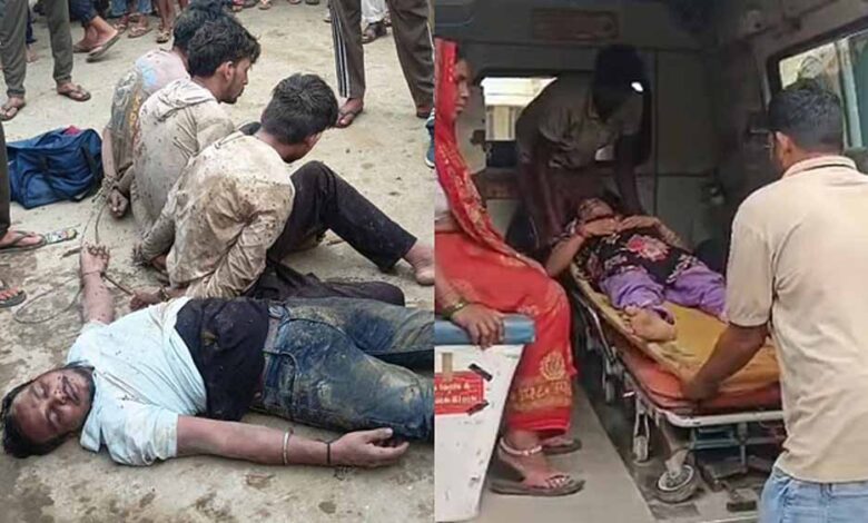 हरियाणा-से-आए-युवकों-ने-परिवार-पर-किया-हमला,-ग्रामीणों-ने-आरोपियों-को-पकड़कर-की-पिटाई