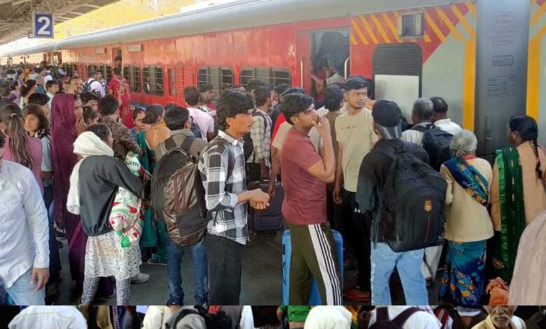 कुबेरेश्वर धाम कांवड़ यात्रा के कारण भोपाल स्टेशन पर भीड़, रेलवे ने चलाई स्पेशल ट्रेन