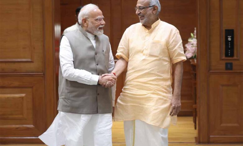 NDA उपराष्ट्रपति उम्मीदवार राधाकृष्णन ने की पीएम मोदी से भेंट
