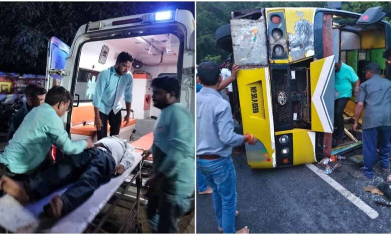 बालाघाट-में-बड़ा-हादसा:-ब्रेक-फेल-होने-से-बस-पलटी,-20-यात्री-घायल