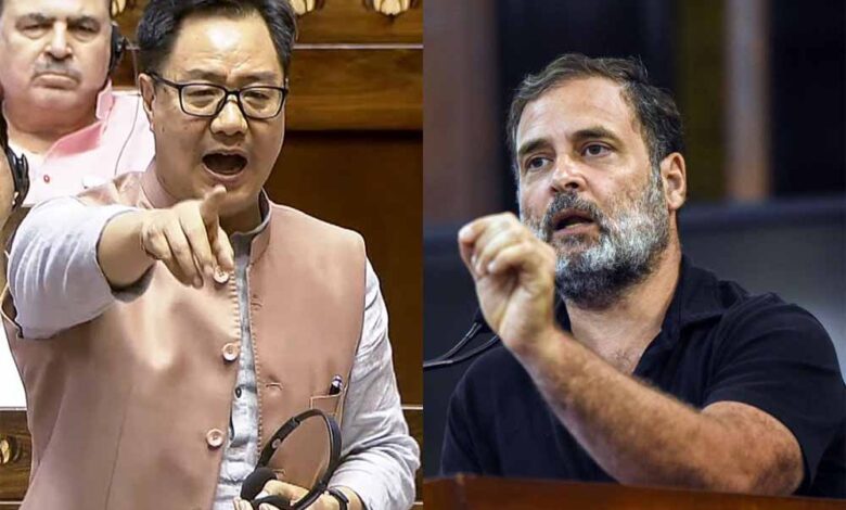 भारत-विरोधी-बयान-पर-बवाल:-राहुल-गांधी-को-किरेन-रिजिजू-ने-आड़े-हाथों-लिया