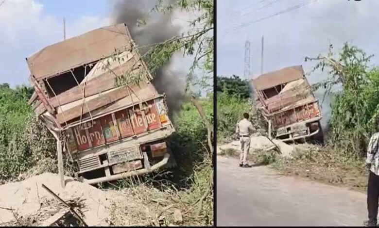 खंडवा-में-दिल-दहला-देने-वाला-हादसा:-ट्रक-ने-ई-बाइक-को-रौंदा,-आग-में-झुलसकर-मौत