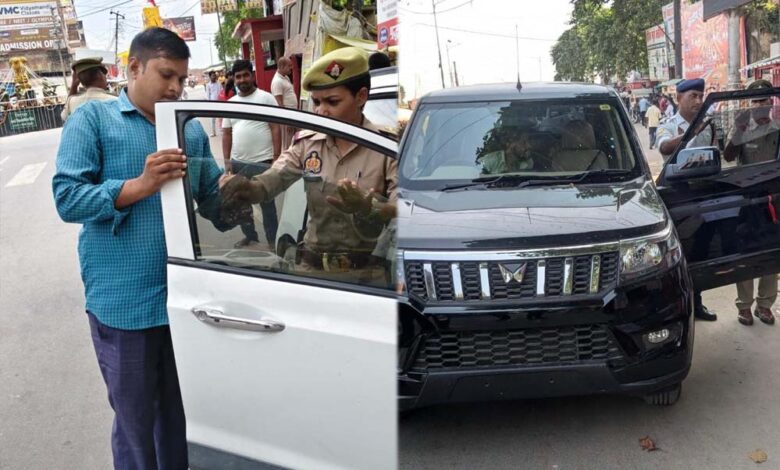योगी-सरकार-की-यूपी-पुलिस-ने-साढ़े-आठ-लाख-वाहनों-को-किया-चेक,-9-हजार-से-अधिक-वाहनों-से-हटाई-काली-फिल्म