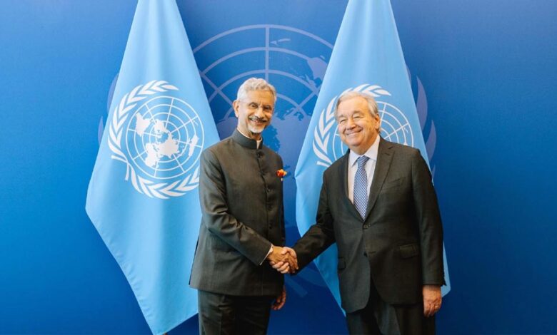 विदेश मंत्री जयशंकर ने UN चीफ से मुलाकात की, भारत के लिए समर्थन पर जताया आभार