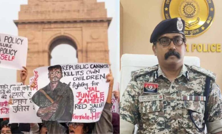 इंडिया-गेट-पर-‘हिड़मा-जिंदाबाद’-के-नारे!-बस्तर-ig-की-कड़ी-चेतावनी,-23-लोग-गिरफ्तार