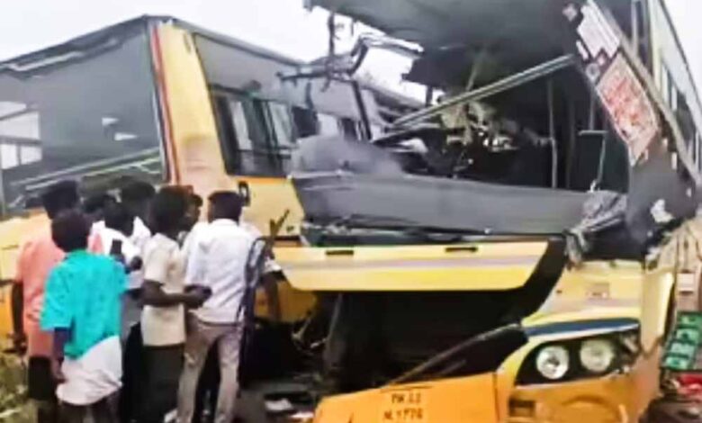 तमिलनाडु में भयंकर सड़क हादसा: दो बसों की टक्कर में 11 यात्रियों की मौत, 40 से अधिक घायल