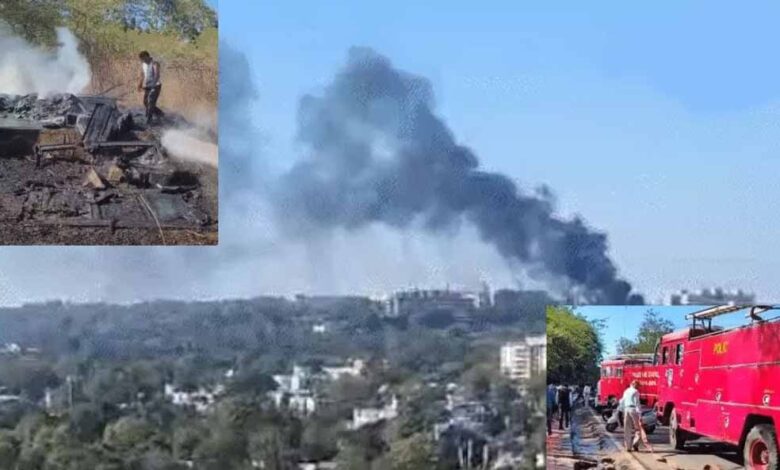 भोपाल-में-सतपुड़ा-भवन-के-पास-भीषण-आग,-8-किमी-दूर-तक-दिखा-काले-धुएं-का-गुबार