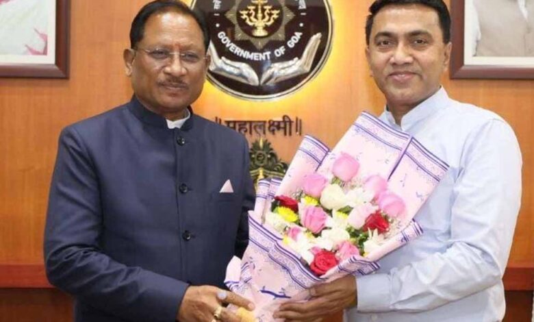 मुख्यमंत्री-विष्णुदेव-साय-ने-गोवा-के-मुख्यमंत्री-डॉ.-प्रमोद-सावंत-से-की-सौजन्य-भेंट