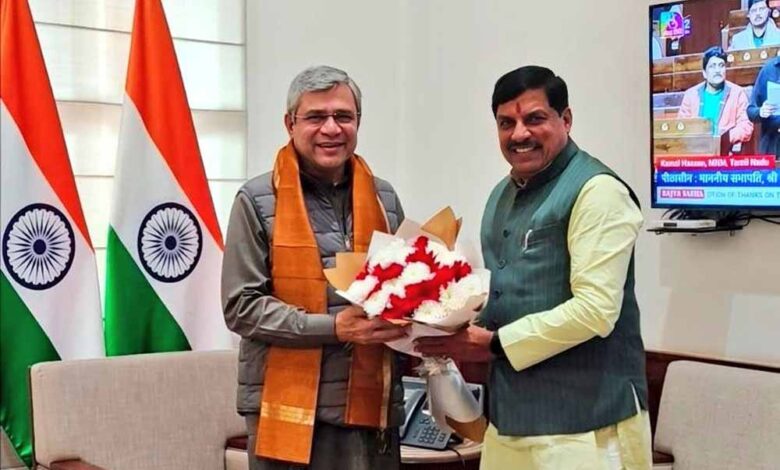 मुख्यमंत्री-डॉ.-यादव-ने-नई-दिल्ली-में-केंद्रीय-रेल-मंत्री-श्री-वैष्णव-से-की-सौजन्य-भेंट